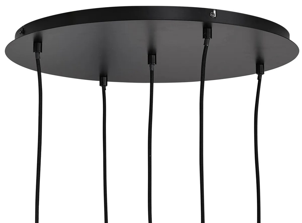 Candeeiro suspenso moderno preto com vidro fumado - Jia