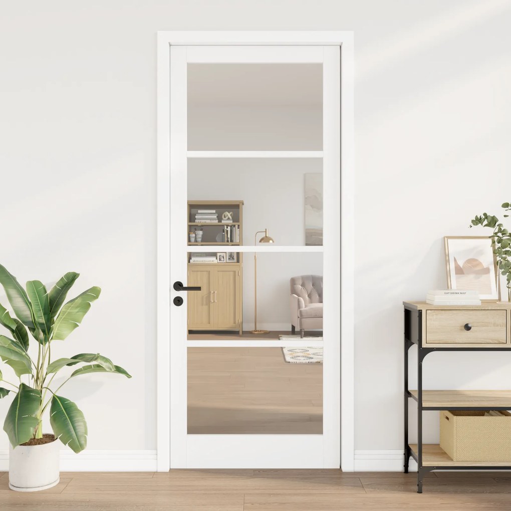 porta interior com vidro 'ORKDAL'branca 93x232x4 cm
