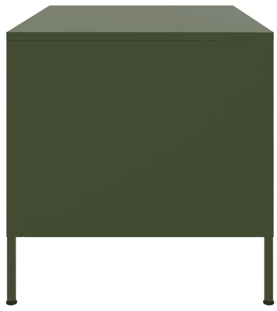 Mesa de centro 68x50x50,5 cm aço verde azeitona