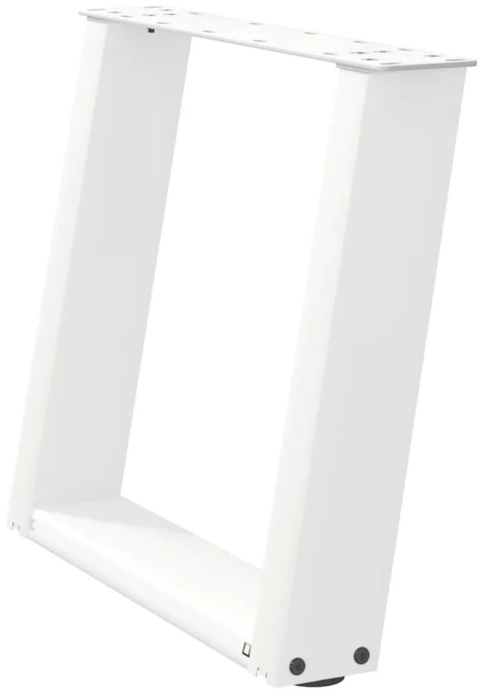 Pés para mesa de centro em forma de U, 2 peças, branco, 50x (42-43) cm