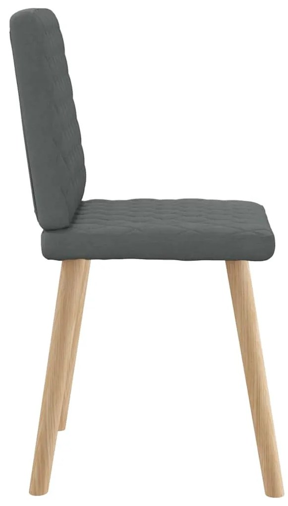 Cadeiras de jantar 4 pcs tecido cinzento-escuro