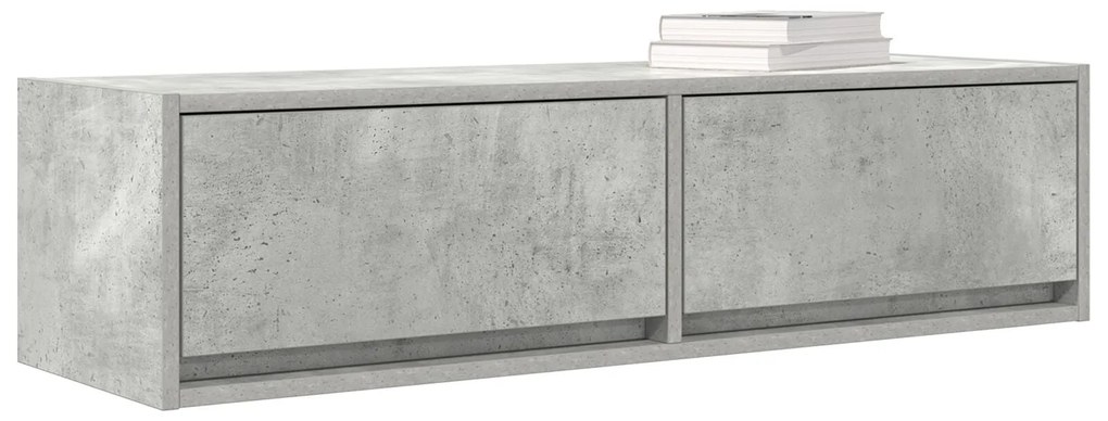 Armário para TV Cinza Concreto 100x31x25,5 cm Madeira Engenharia