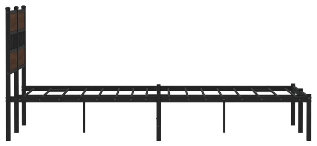 Cama sem colchão com cabeceira 137x190 cm carvalho castanho