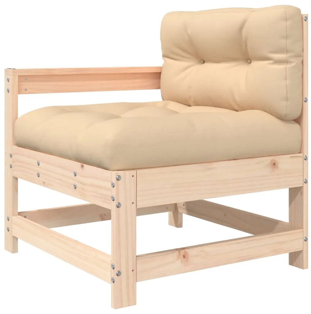 7 pcs conjunto lounge de jardim com almofadões madeira maciça