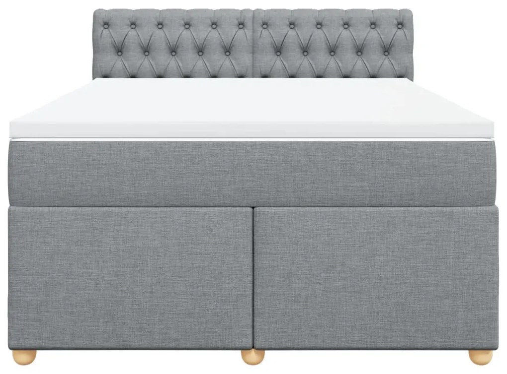 Cama com molas/colchão 140x200 cm tecido cinzento-claro
