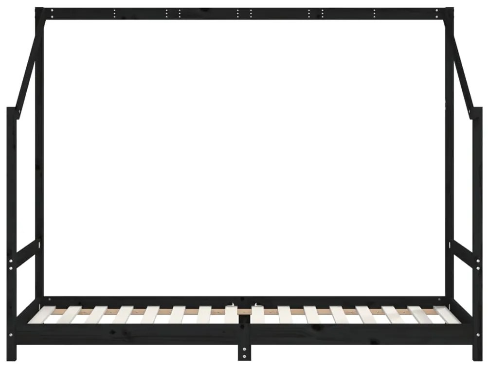 Estrutura de cama infantil 90x200 cm pinho maciço preto