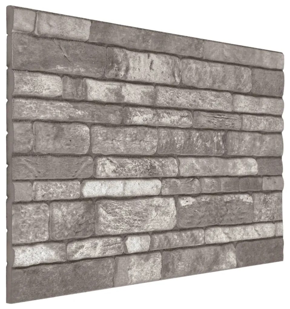 Painéis de parede 3D design tijolos cinzentos-escuros 10 pcs EPS