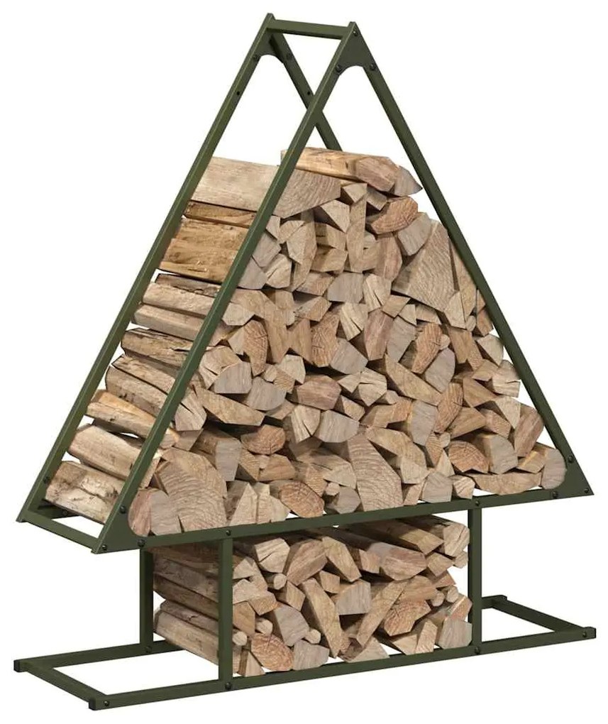 Suporte para lenha aço laminado a frio verde azeitona