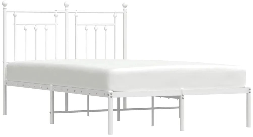 Estrutura de cama com cabeceira 135x190 cm metal branco