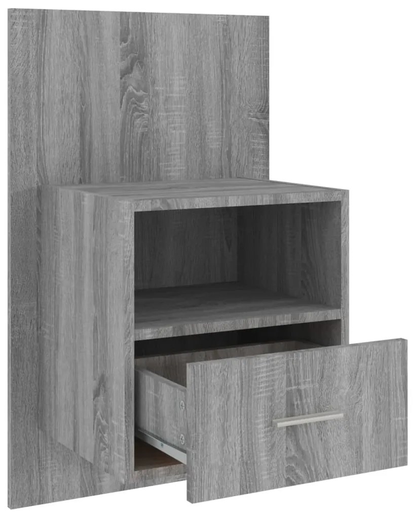 Mesa de cabeceira montagem na parede cinzento sonoma