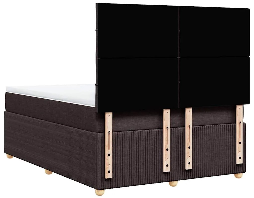 Cama com molas/colchão 160x200 cm tecido castanho-escuro
