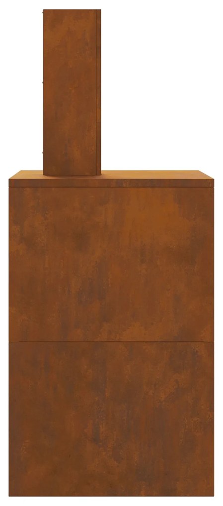 Fogueira com Chaminé 60x40x96 cm Aço Envelhecido