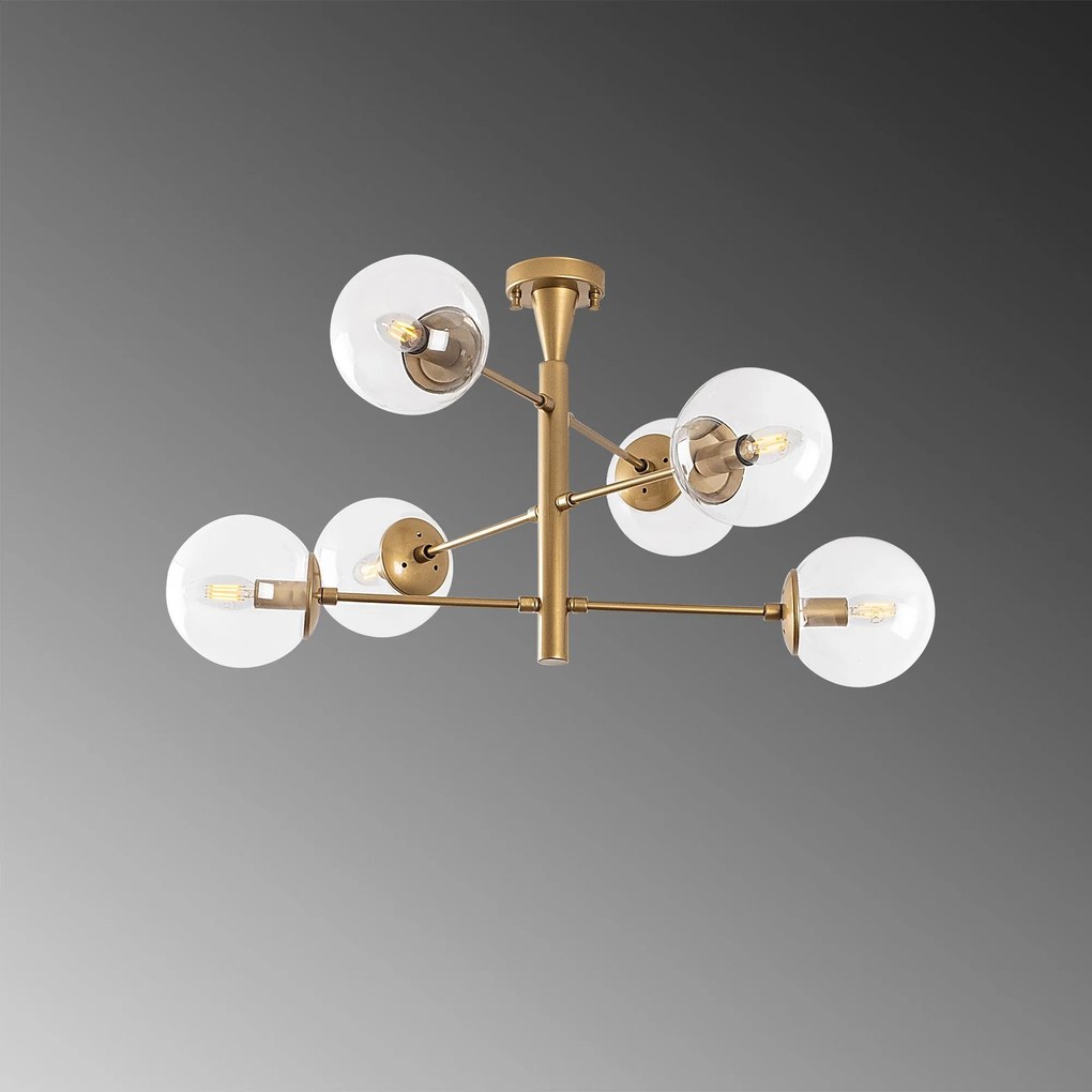 Candeeiro de Teto Arge – Dourado – 75 x 75 x 40 cm