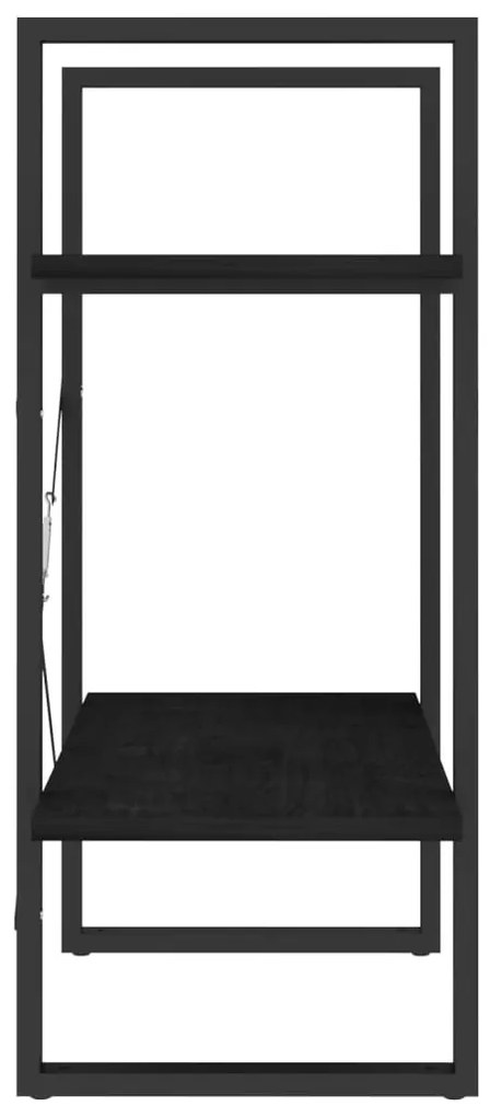 Estante com 2 prateleiras 60x30x70 cm pinho maciço preto
