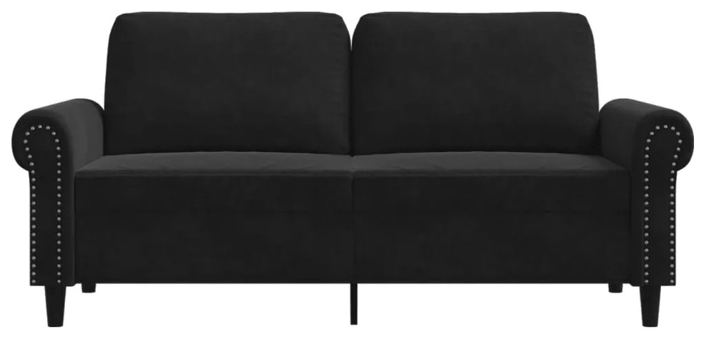 Sofá de 2 lugares veludo 140 cm preto