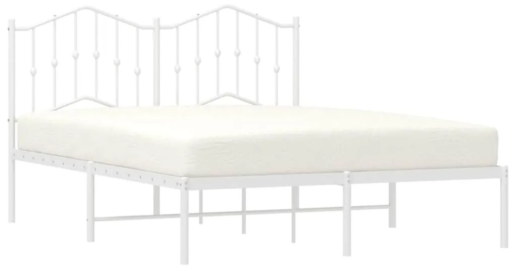 Estrutura de cama com cabeceira 150x200 cm metal branco