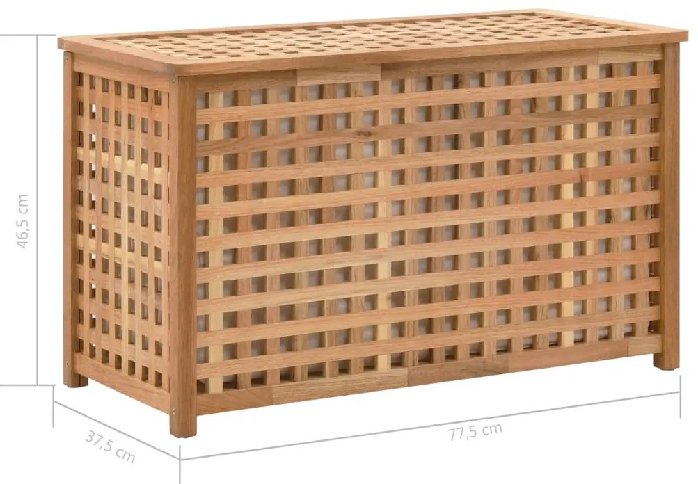 Arca p/ roupa suja 77,5x37,5x46,5 cm madeira nogueira maciça