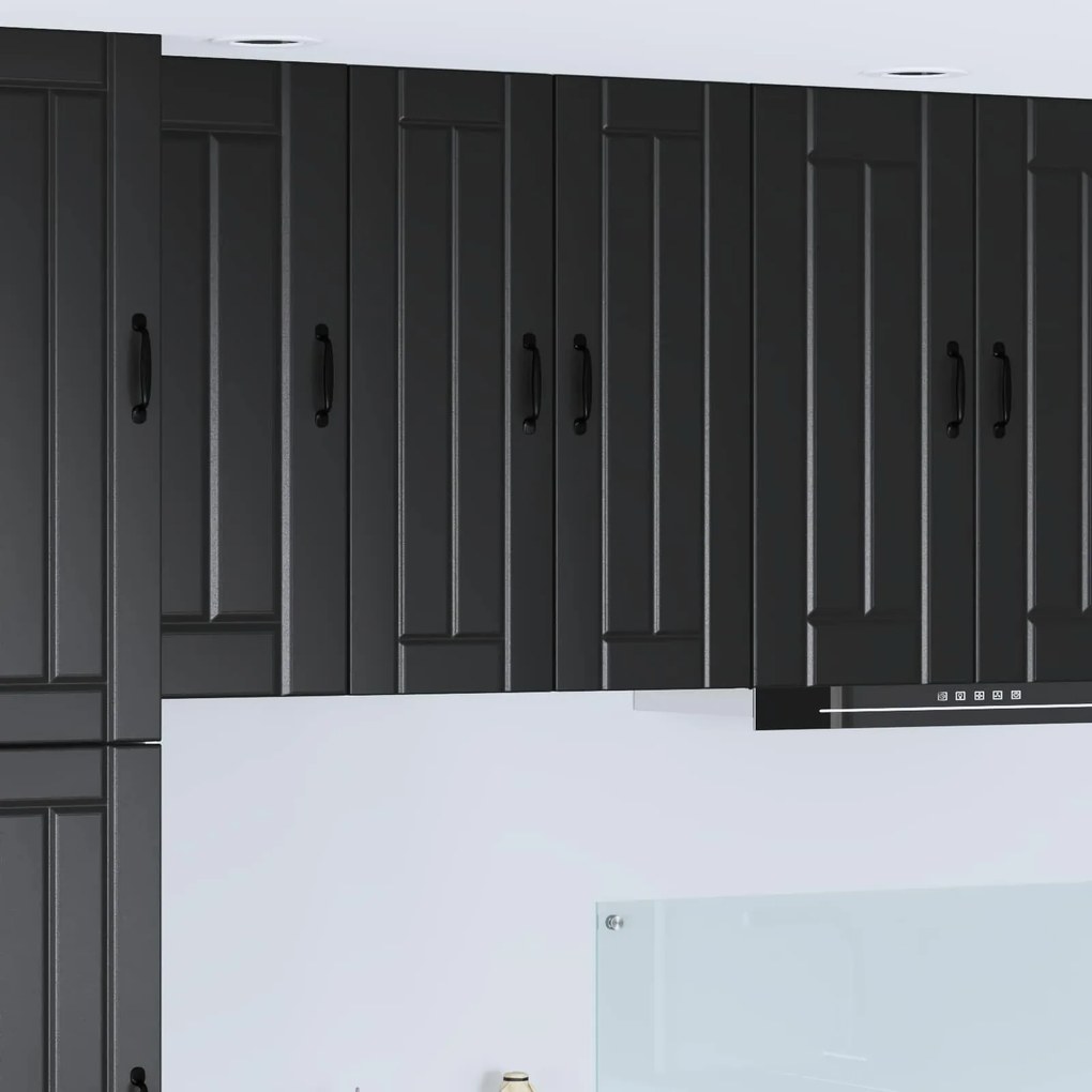 vidaXL Armário de Cozinha 2 pcs Preto 30 x 31 x 80 cm