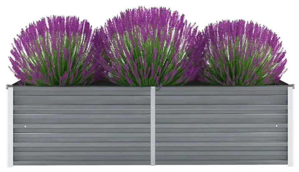 vidaXL Canteiro elevado de jardim aço galvanizado 160x40x45cm cinzento
