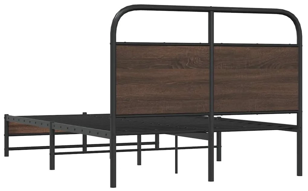 Estrutura cama s/ colchão derivados madeira carvalho castanho