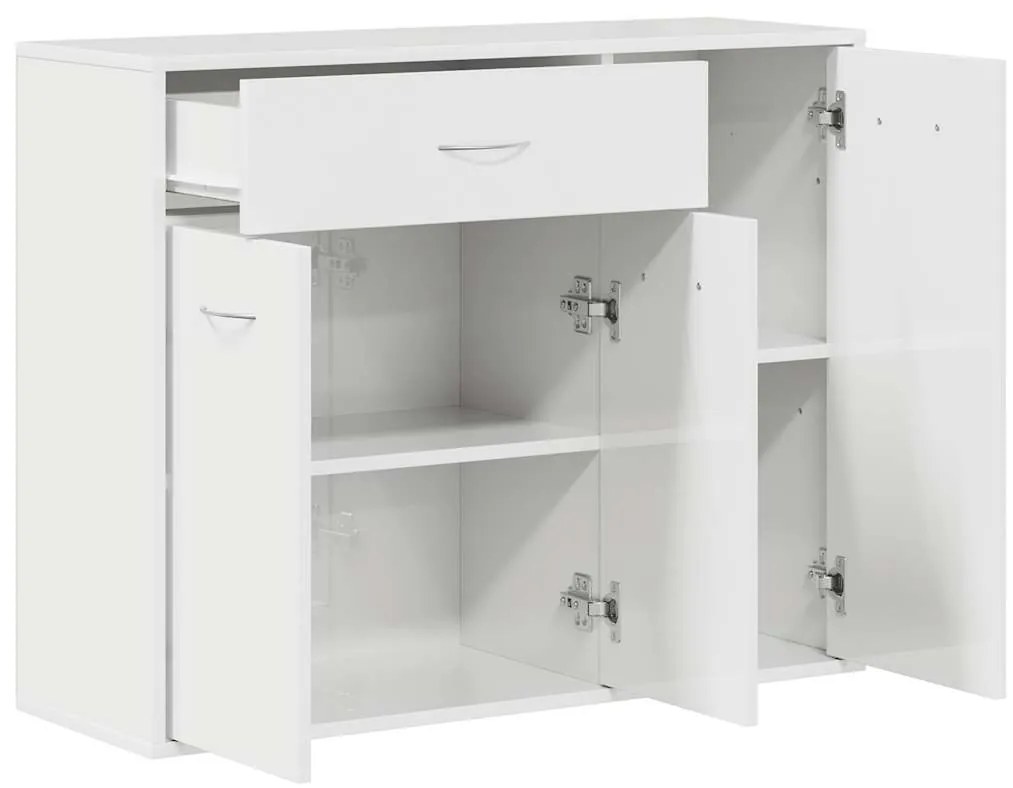 Aparador 88x30x70 cm contraplacado branco brilhante