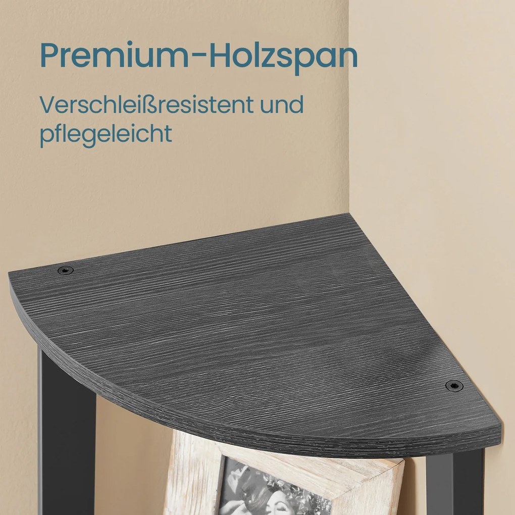 Estante de canto, estante para livros com 5 prateleiras 37,2 x 37,2 x 159 cm cinza antracite-preto