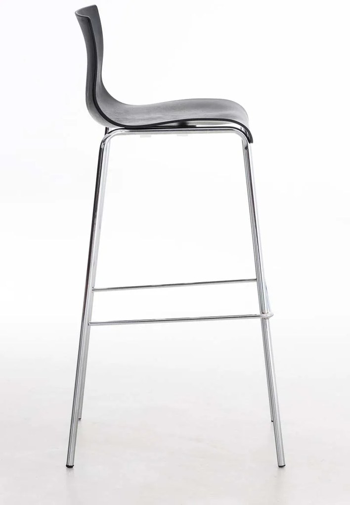 Banco de bar Hoover em plástico e com estrutura cromada 43 x 100 x 48 cm Preto