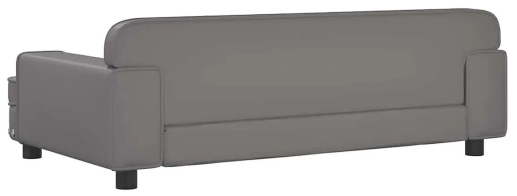 Cama para cães 90x53x30 cm couro artificial cinzento
