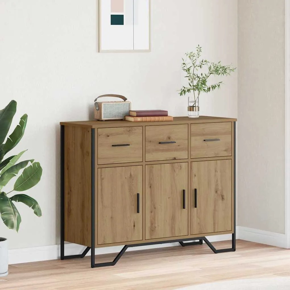 vidaXL Aparador Artisan Oak 97x32.5x74.5 cm Madeira Compósita