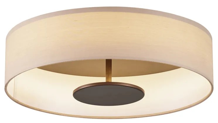 Plafon moderno branco com interior em bronze incluindo LED regulável em 3 níveis - Bredow Moderno