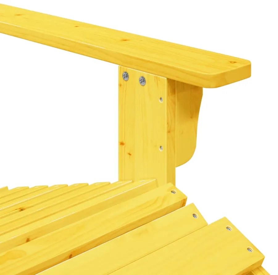 Cadeira adirondack com otomana madeira de abeto maciça amarelo
