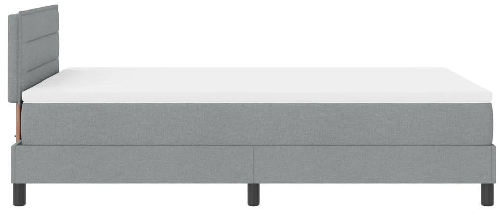 Cama Box Spring com Colchão Cinza Claro 120x190 cm Tecido