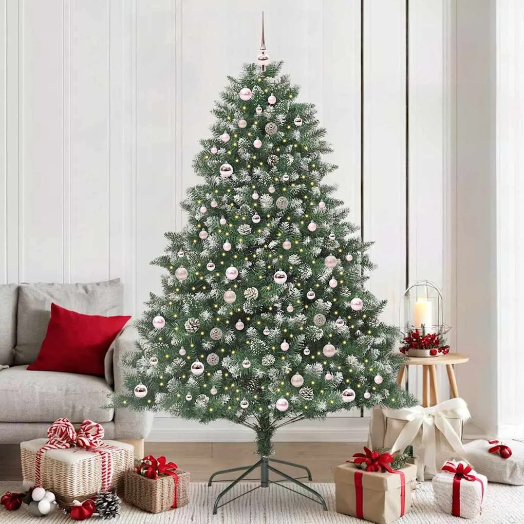 vidaXL Árvore de Natal Artificial com suporte Verde 140 x 140 x 210 cm