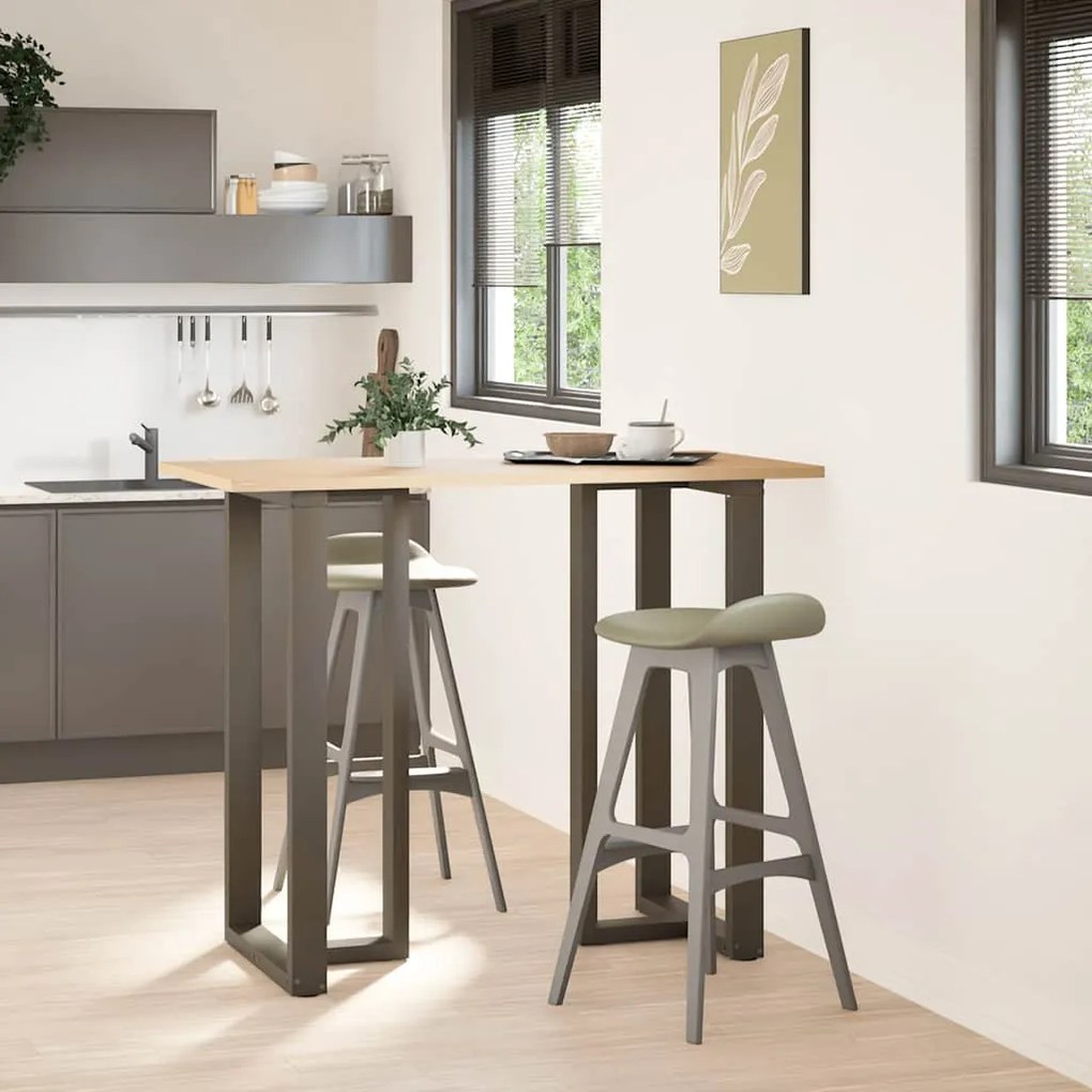 Pés de mesa de bar em forma de T, 2 peças, preto, 60x35x(110-111) cm,