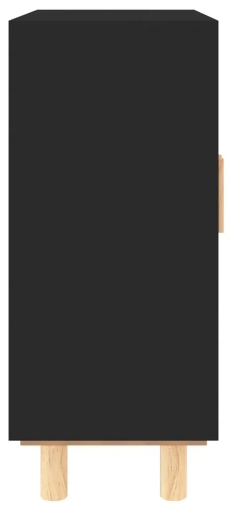 Aparador 60x30x70 cm pinho maciço/vime natural preto