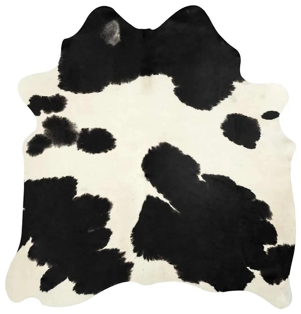 Tapete em pele de vaca genuína 150x170 cm preto e branco