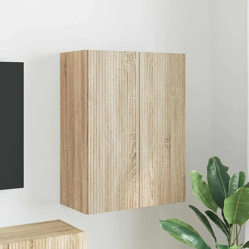 vidaXL Armário de TV de Parede Carvalho Sonoma 59,5 x 31 x 80 cm