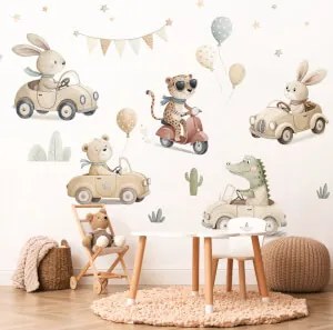 Autocolante - Animais em carros