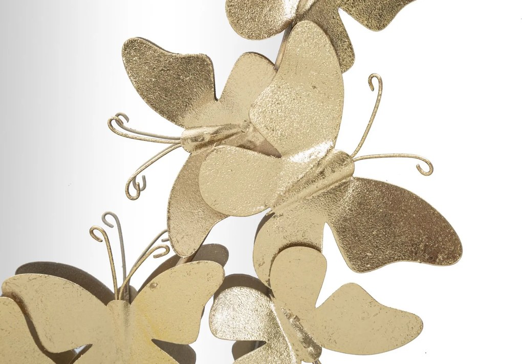 ESPELHO DE PAREDE OVAL BORBOLETA 59X3X89,5 CM (ESPELHO INTERIOR CM 46X78) DOURADO