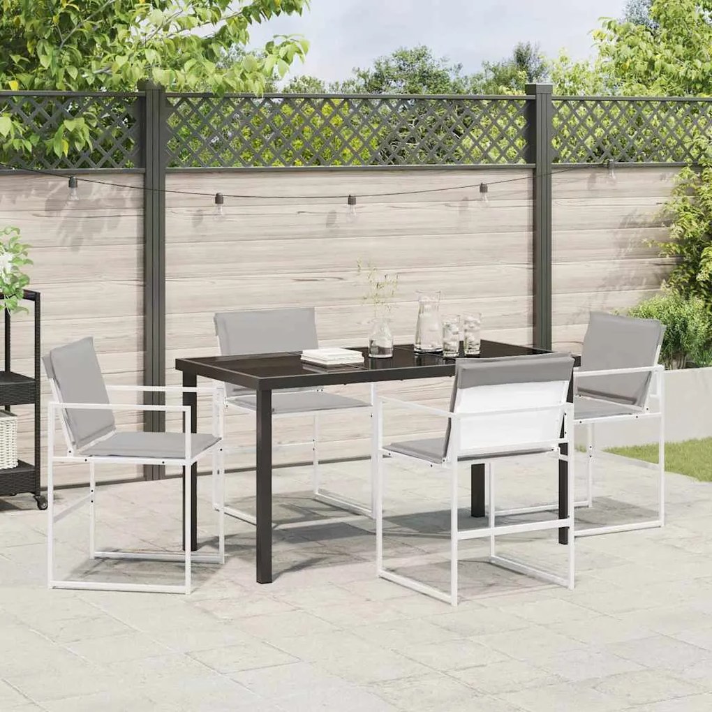 Conjunto de Jantar de Jardim com 5 Peças e Almofadas em Textileno Bran