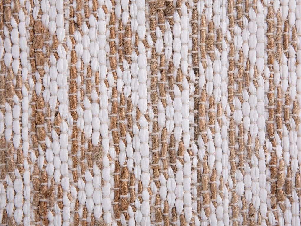Tapete de algodão e juta creme 140 x 200 cm TUNCELI Beliani