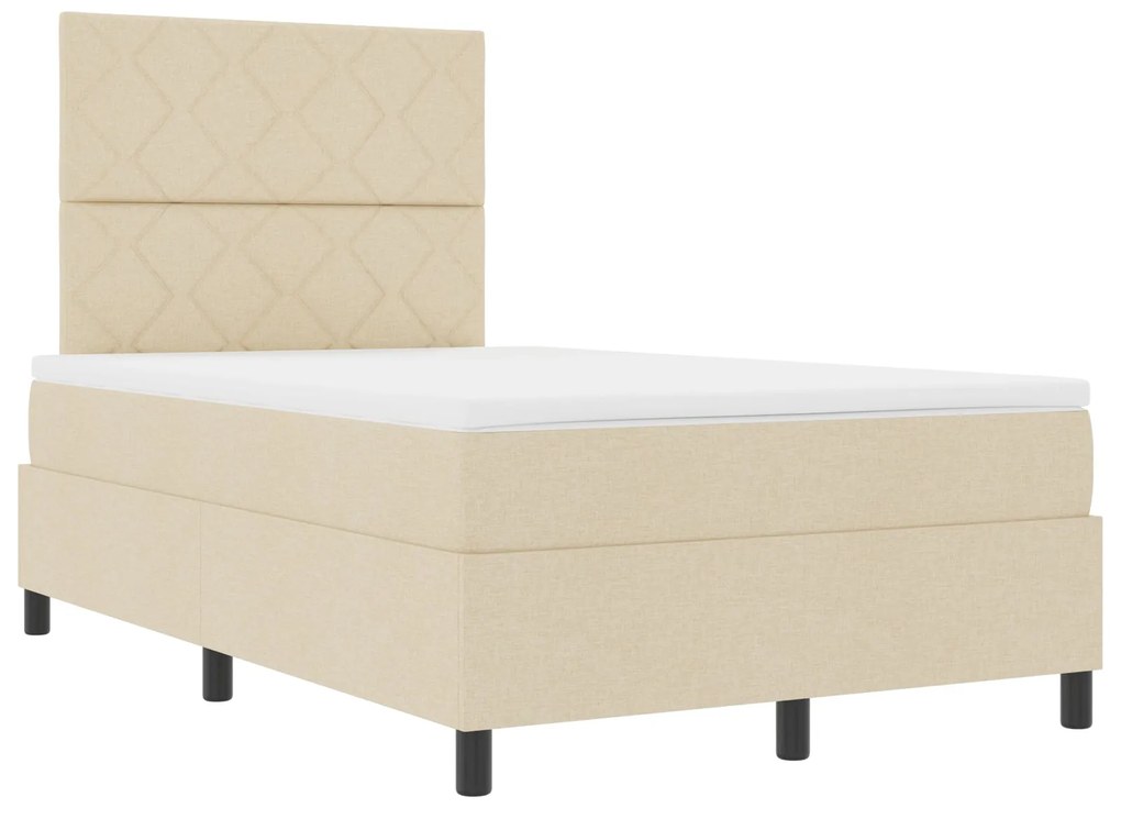 Cama Box com Colchão Creme 120x200 cm Tecido