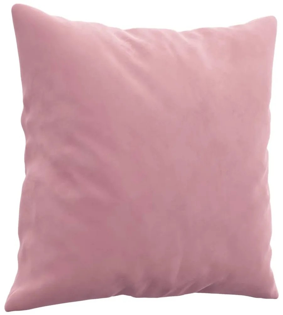 Sofá 2 lugares c/ almofadas decorativas 140 cm veludo rosa