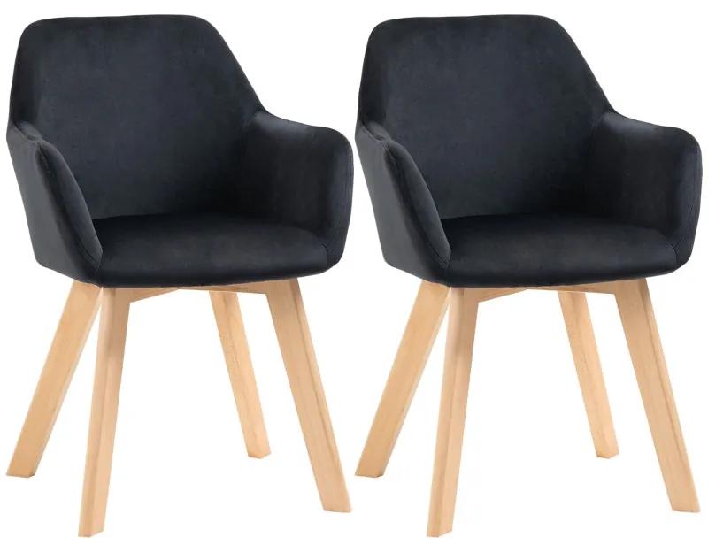 Conjunto de 2 Cadeiras Fabrici - Preto - Design Nórdico