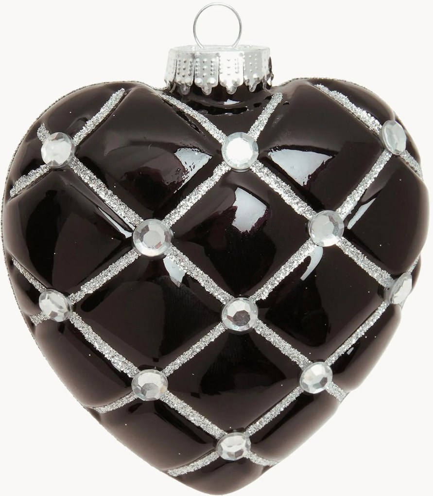 Ornamento para árvore de Natal pintado à mão Heart