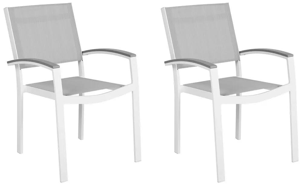 Conjunto de 2 cadeiras de jardim em alumínio cinzento PERETA Beliani