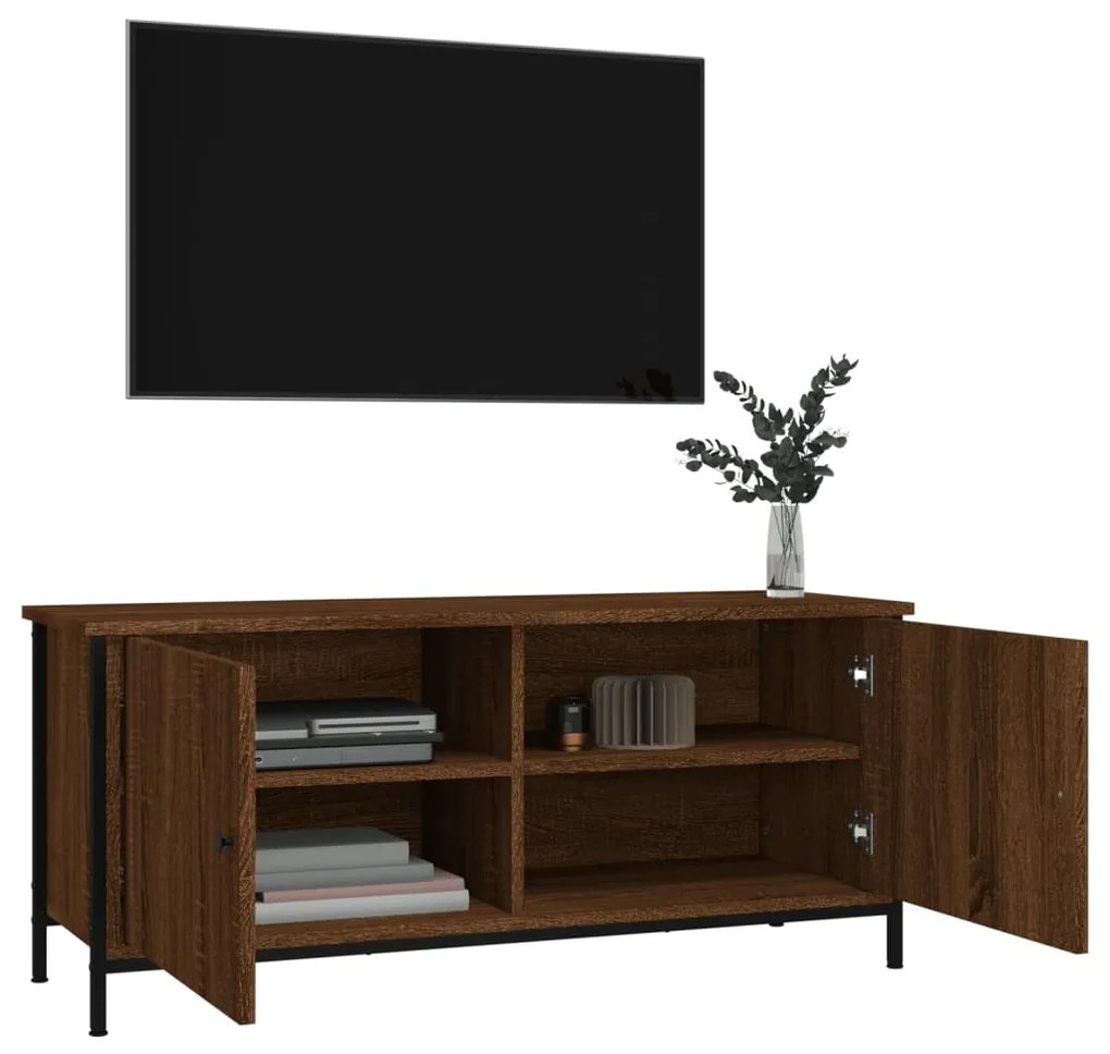 Móvel de TV Iris com 2 Portas de 102 cm - Nogueira - Design Moderno