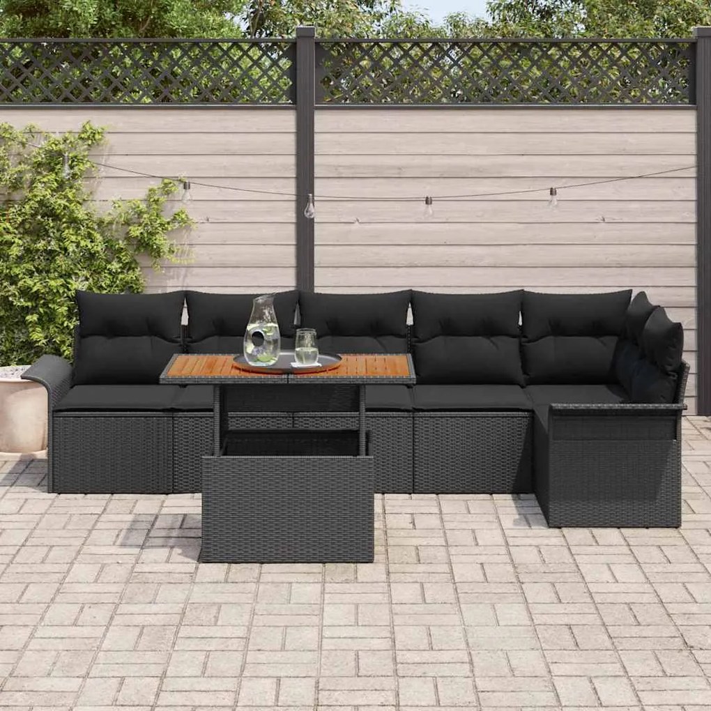 Conjunto de Jantar para Jardim com 7 Peças e Almofadas em Rattan Sinté