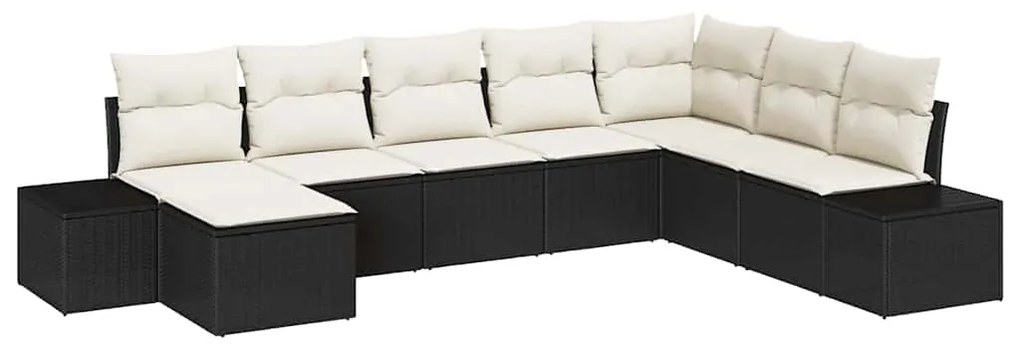 Conjunto de Sofá de Jardim de 8 Peças com Almofadas em Rattan Poliéste
