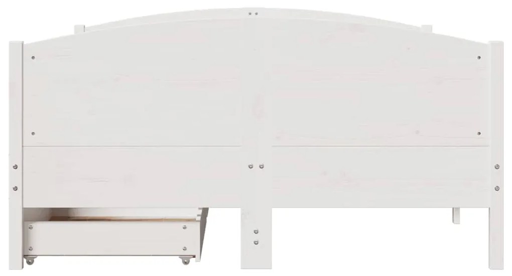 Cama sem colchão 120x200 cm madeira de pinho maciça branco